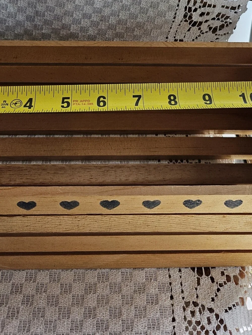 Vintage 90's Blue Heart Wooden Crate